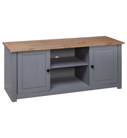 Meuble TV Gris 120x40x50 cm Bois de pin massif Gamme Panama