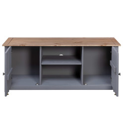 Meuble TV Gris 120x40x50 cm Bois de pin massif Gamme Panama