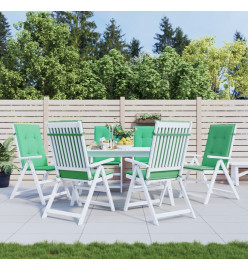 Coussins de chaise de jardin à dossier haut lot de 6 vert tissu