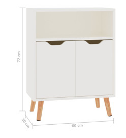 Buffet Blanc brillant 60x30x72 cm Aggloméré