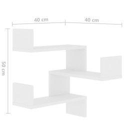 Étagère murale d'angle Blanc 40x40x50 cm Aggloméré