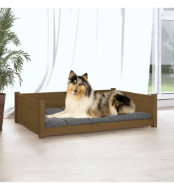 Lit pour chien Marron miel 95,5x65,5x28 cm Bois de pin solide