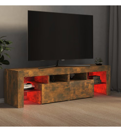 Meuble TV avec lumières LED Chêne fumé 140x36,5x40 cm