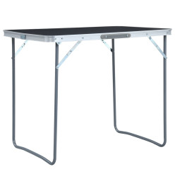 Table pliable de camping avec cadre en métal 80x60 cm Gris