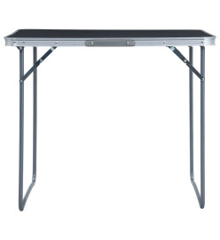 Table pliable de camping avec cadre en métal 80x60 cm Gris