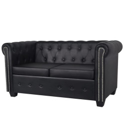 Canapé Chesterfield à 2 places et à 3 places noir