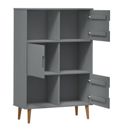 Bibliothèque MOLDE Gris 90x35x133,5 cm Bois massif de pin