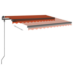 Auvent manuel rétractable avec LED 3x2,5 m Orange et marron