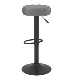 Tabourets de bar lot de 2 gris foncé velours