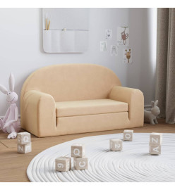 Canapé-lit pour enfants à 2 places Crème Peluche douce