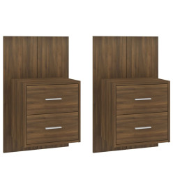 Tables de chevet murales 2 pcs Chêne marron