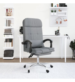 Fauteuil de massage inclinable de bureau Gris clair Tissu