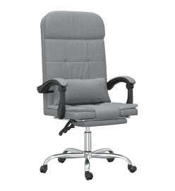 Fauteuil de massage inclinable de bureau Gris clair Tissu