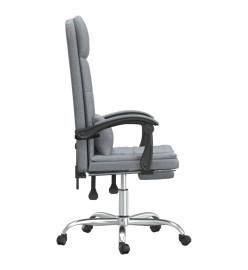 Fauteuil de massage inclinable de bureau Gris clair Tissu