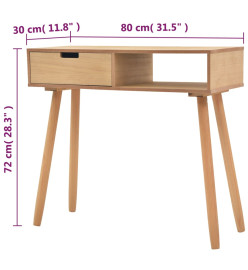 Table console Bois de pin massif 80 x 30 x 72 cm Marron