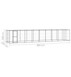 Chenil extérieur Acier avec toit 21,78 m²