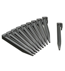 Nature Chevilles d'ancrage de jardin 10 pcs Gris Petit