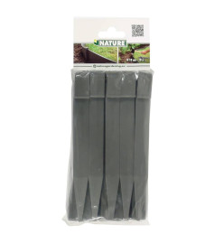 Nature Chevilles d'ancrage de jardin 10 pcs Gris Petit