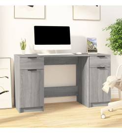 Bureau avec armoire latérale Sonoma gris Bois d'ingénierie