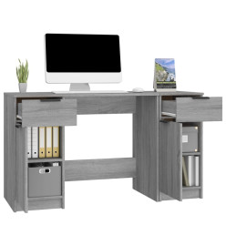 Bureau avec armoire latérale Sonoma gris Bois d'ingénierie