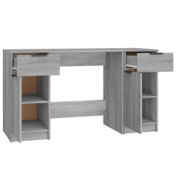 Bureau avec armoire latérale Sonoma gris Bois d'ingénierie