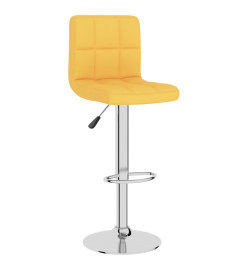 Tabourets de bar lot de 2 jaune moutarde tissu