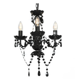 Lustre avec perles Noir Rond 3 x E14