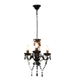 Lustre avec perles Noir Rond 3 x E14