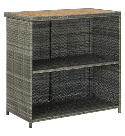 Ensemble de bar 3 pcs Résine tressée Gris