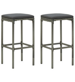 Ensemble de bar 3 pcs Résine tressée Gris