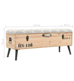 Banc de rangement 110 cm Bois de sapin massif