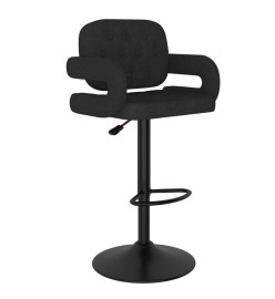 Tabourets de bar lot de 2 noir tissu