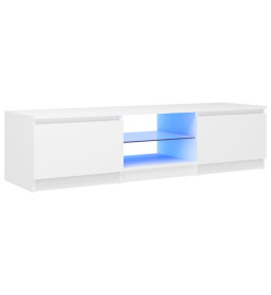 Meuble TV avec lumières LED blanc 140x40x35,5 cm