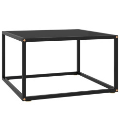 Table basse Noir avec verre noir 60x60x35 cm