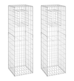 Poteaux à panier de gabion 2 pcs 40x40x140 cm Fer