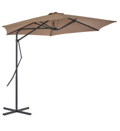 Parasol d'extérieur avec poteau en acier 300 cm Taupe