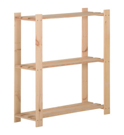 Étagère de stockage 3 niveaux 80x28,5x90 cm Bois de pin massif