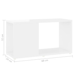 Meuble TV Blanc brillant 60x24x32 cm Aggloméré