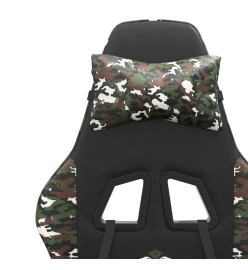 Chaise de jeu pivotante repose-pied Noir camouflage Similicuir