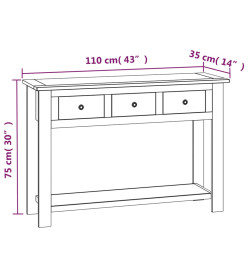 Table console 110x35x75 cm Bois de chêne solide