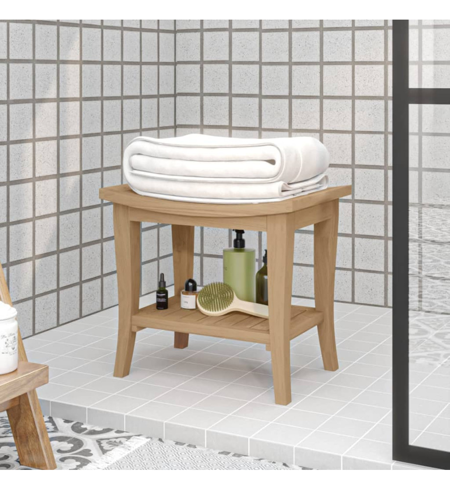 Banc de douche 50x35x45 cm Bois massif de teck