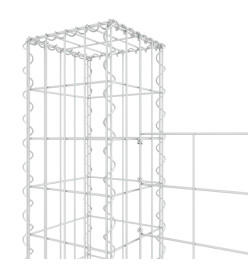 Panier de gabion en forme de U avec 2 poteaux Fer 140x20x150 cm