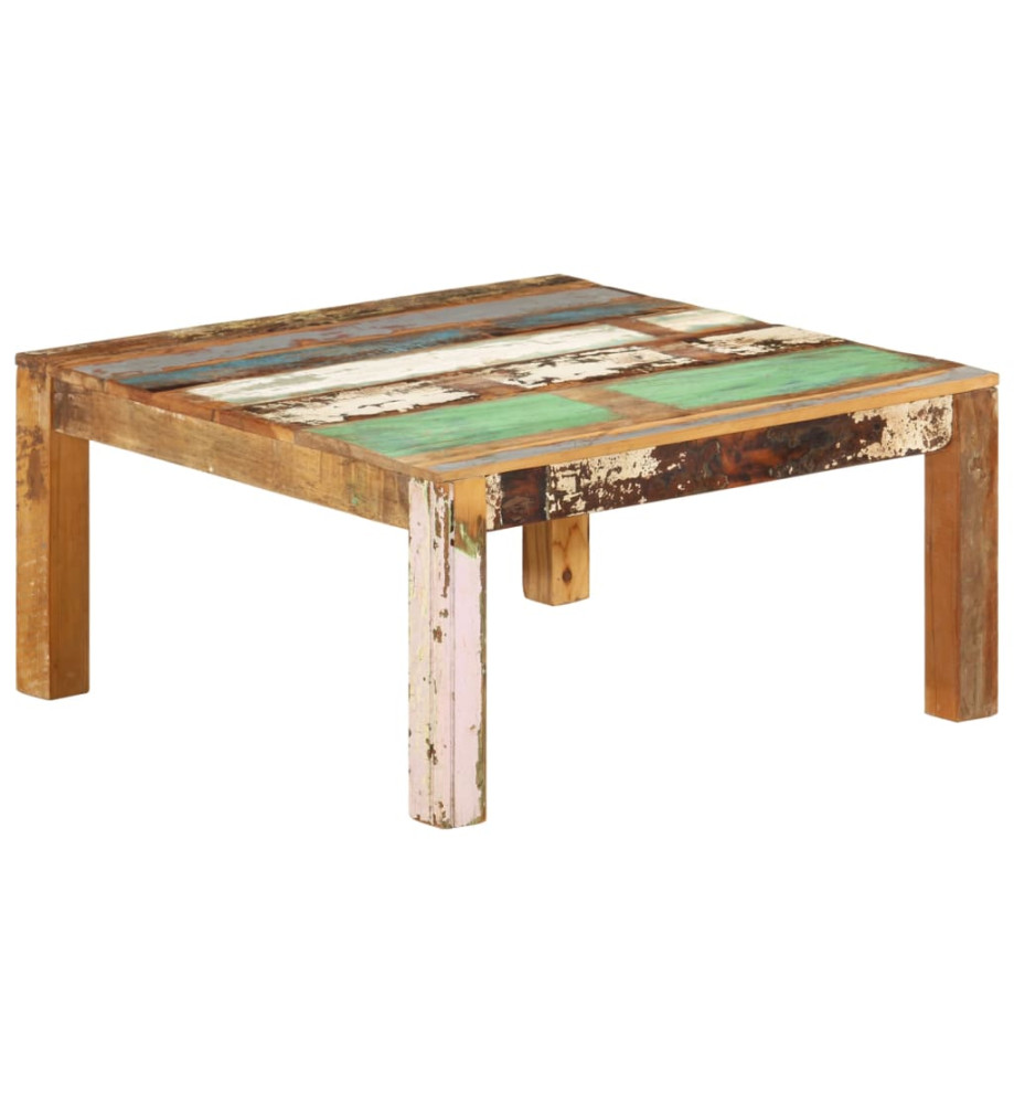 Table basse 80x80x40 cm Bois de récupération massif