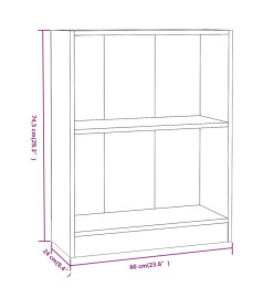 Bibliothèque Chêne marron 60x24x74,5 cm Bois d'ingénierie