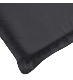 Coussin de chaise de terrasse noir (75+105)x50x3 cm