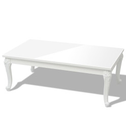 Table basse 115x65x42 cm Blanc brillant