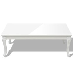 Table basse 115x65x42 cm Blanc brillant