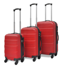 Valise rigide 3 pièces Rouge 45,5/55/66 cm