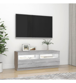 Meuble TV avec lumières LED sonoma gris 100x35x40 cm