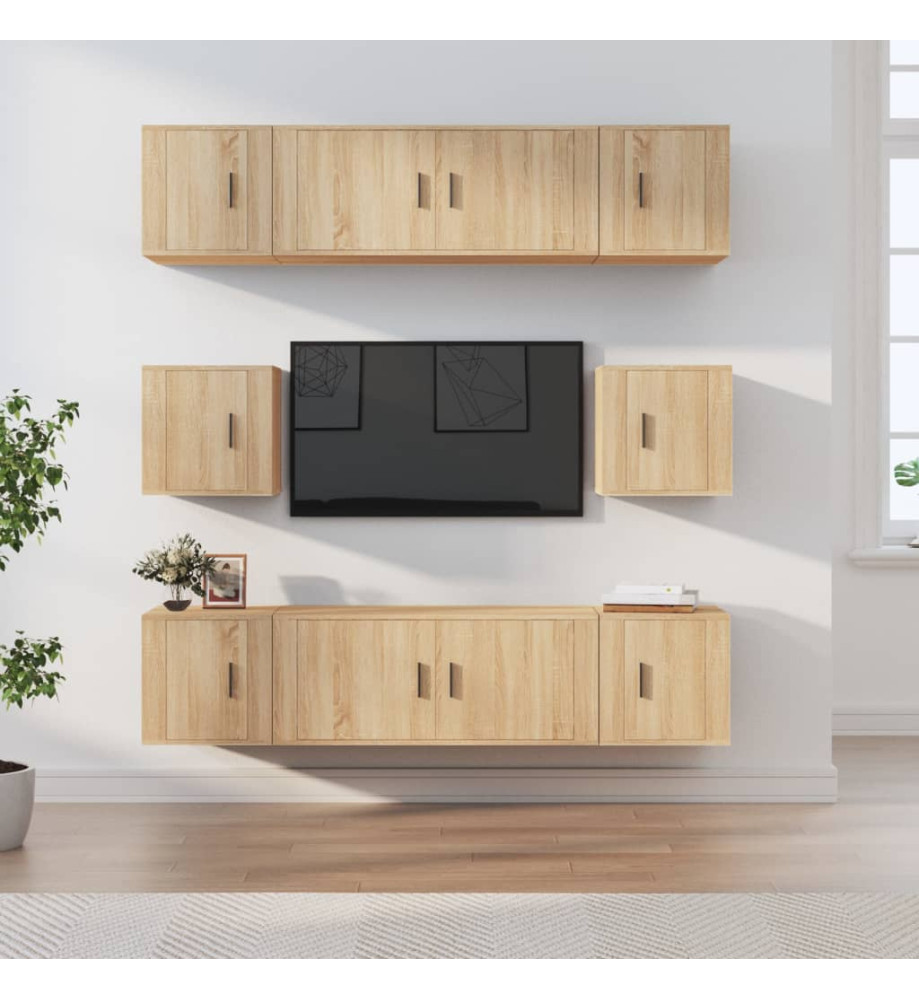 Ensemble de meubles TV 8 pcs Chêne sonoma Bois d'ingénierie